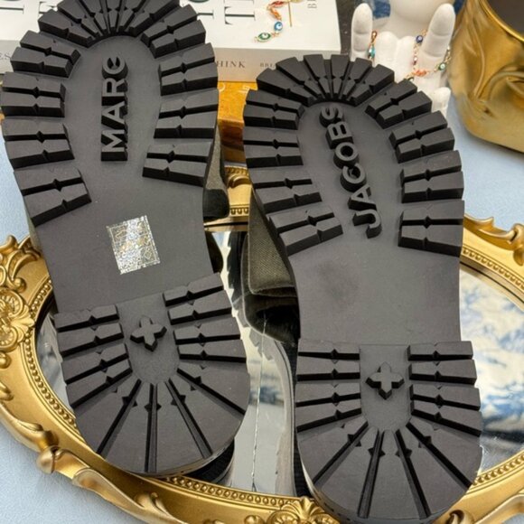 🆕 MARC JACOBS 🧿 NWOB The Camo Jacquard Lug Sole Slide - Sz 37 US 7 - Picture 14 of 15